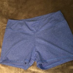 Blue spandex biker shorts